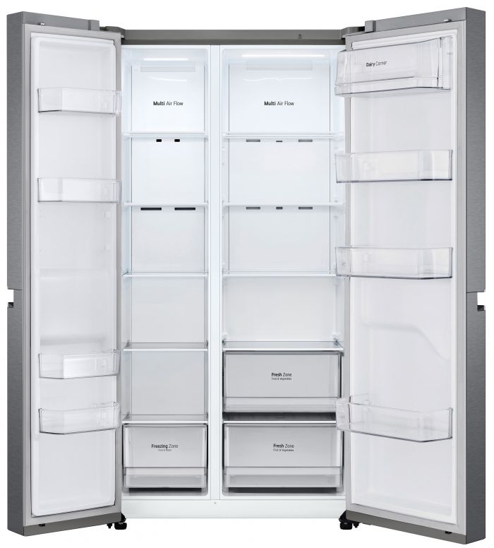 Холодильник SBS LG GC-B257JLYV, 179х74х91см, 2 дв., Холод.відд. - 414л, Мороз. відд. - 229л, A+, NF, Інв., Зона свіжості, Внутрішн. дисплей, Графіт