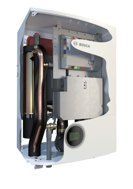 Тепловий насос повітря/вода Bosch Compress 7000i AW 17 E, 17 кВт при A7W35, ТЕН на 9 кВт
