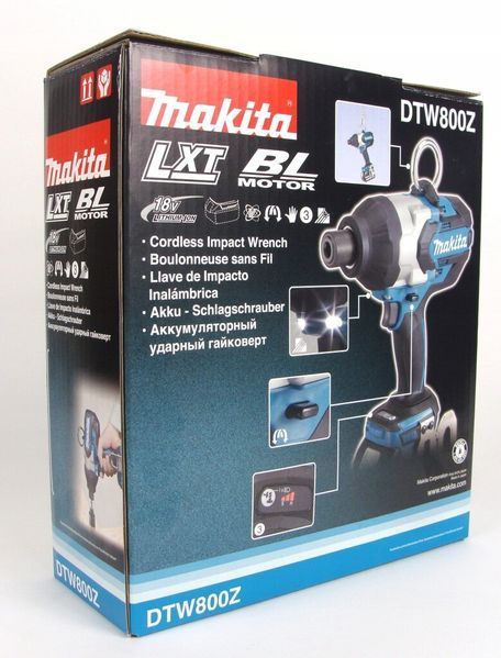 Гайковерт Makita, DTW1002RTJ, акумуляторний, 18В, 3 швидкості, 800Нм, 3.4 кг, без АКБ та зарядного пристрою