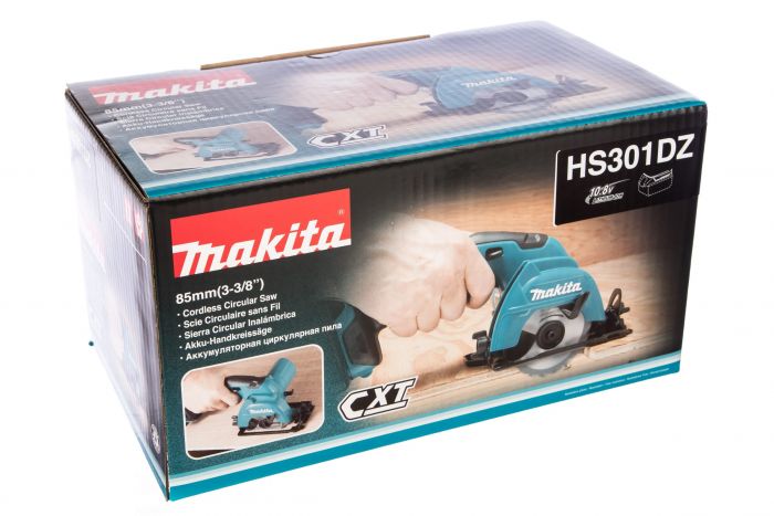 Акумуляторна ручна дискова пила Makita, HS301DZ, CXT, 10.8В Slider, 85мм, 1.6 кг, SOLO