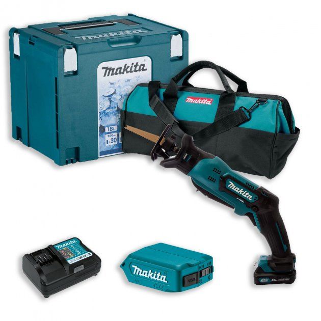 Пилка шабельна Makita JR103DWAX6, 10.8В, CXT, 2Агх2шт, DC10WC, термо-конт. 18Л, сумка, адаптер USB, 3 пилки