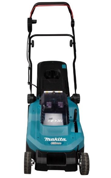 Газонокосарка Makita DLM382CM2, акумуляторна, 2х18В, 270-540 м2, 40 л, 25 - 75 мм (6 позицій), 14.5 кг, SOLO