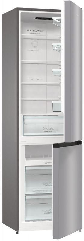 Холодильник з нижн. мороз. камерою Gorenje NRK6202EXL4 200х60х60см, 2 двері, 235( 96)л, А++, NoFrost+ , Зона св-ті, нержав