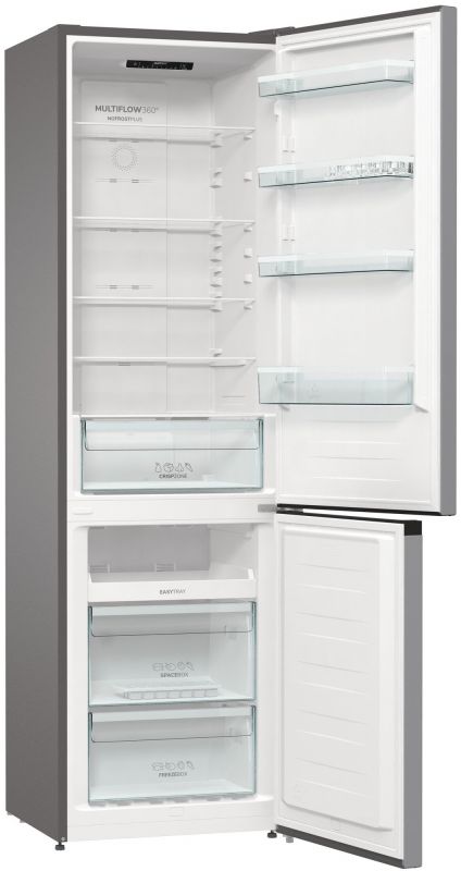 Холодильник з нижн. мороз. камерою Gorenje NRK6202EXL4 200х60х60см, 2 двері, 235( 96)л, А++, NoFrost+ , Зона св-ті, нержав