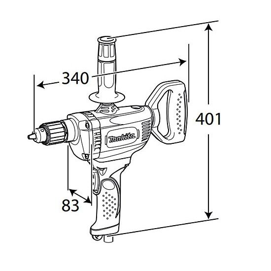 Дриль-міксер Makita DS4012, 750 Вт, 2-13 мм, 2,8 кг