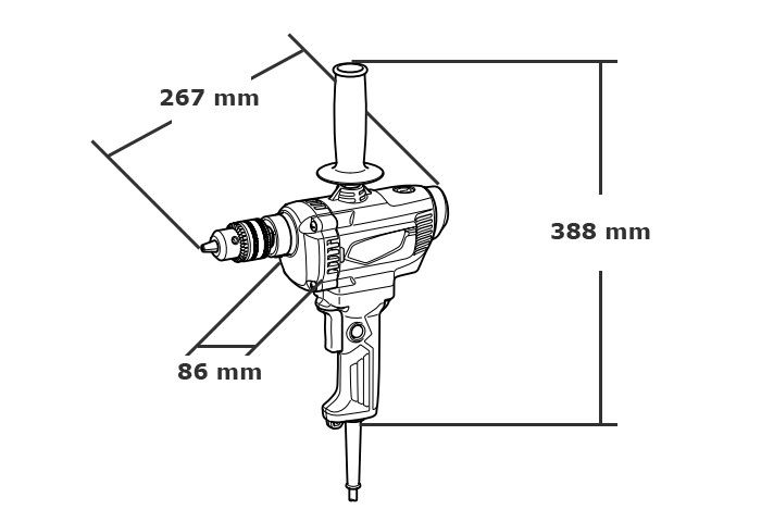 Дриль-міксер Makita M6200, 800 Вт, 1.5-13 мм, 2,7 кг