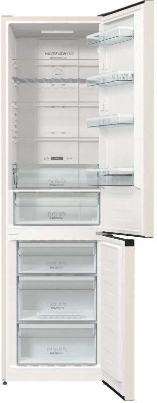 Холодильник з нижн. мороз. камерою Gorenje NRK6202EXL4 200х60х60см, 2 двері, 235( 96)л, А++, NoFrost+ , Зона св-ті, нержав