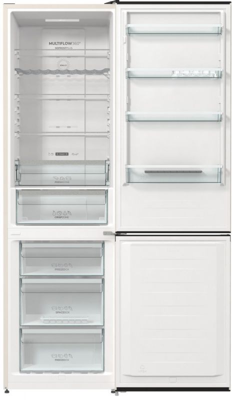 Холодильник з нижн. мороз. камерою Gorenje NRK6202EXL4 200х60х60см, 2 двері, 235( 96)л, А++, NoFrost+ , Зона св-ті, нержав