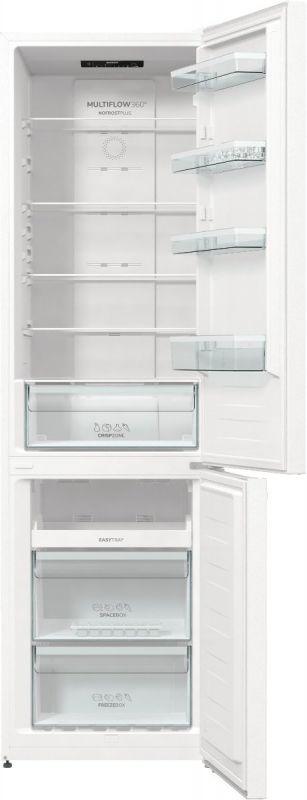 Холодильник з нижн. мороз. камерою Gorenje NRK6202EXL4 200х60х60см, 2 двері, 235( 96)л, А++, NoFrost+ , Зона св-ті, нержав