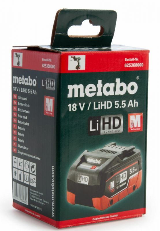 Акумулятор Metabo LiHD 18 В, 5.5 Ач