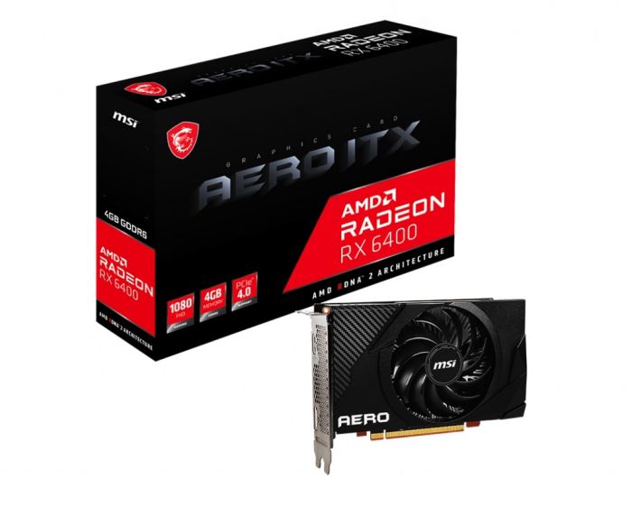 Вiдеокарта MSI Radeon RX 6400 4GB DDR6 AERO ITX