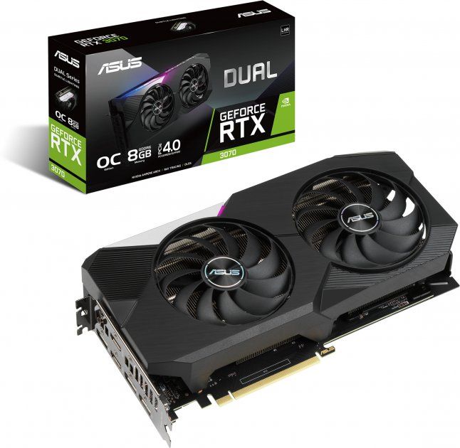 Вiдеокарта ASUS GeForce RTX3070 8GB GDDR6 DUAL OC V2 LHR