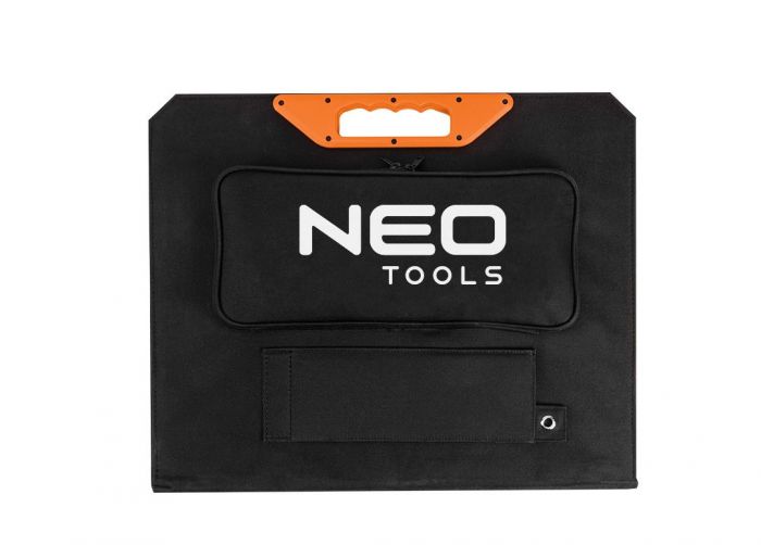 Портативний зарядний пристрій сонячна панель Neo Tools, 140Вт, регулятор напруги, USB-C та 2xUSB, 1678x548x15 мм, IP64, кабель 5 м, затискачі "крокодил" 30см, 4.4кг