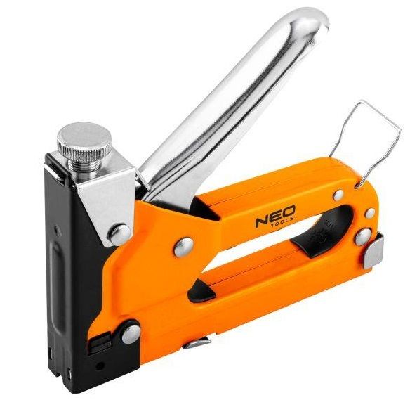 Степлер Neo Tools, 3 в 1, 4-14 мм, тип скоб G, L, E, регулювання забивання скоб