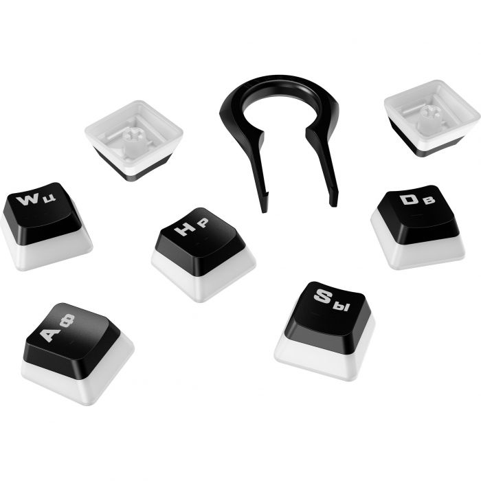 Набір кейкапів для клавіатури HyperX Pudding ABS 104 шт. білий/чорний