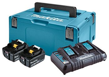Набір акумуляторів + зарядний пристрій Makita 198077-8, LX L1860 x 2шт (18В, 6Ач) + DC18RD, кейс Makpac3