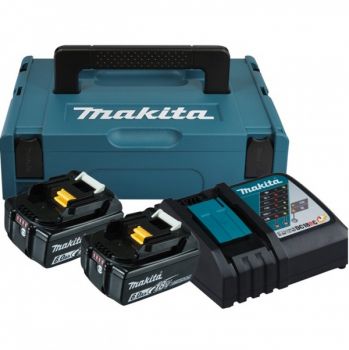 Набір акумуляторів + зарядний пристрій Makita 198116-4, LXT BL1860B x 2шт (18В, 6Ач) + DC18RC, кейс Makpac