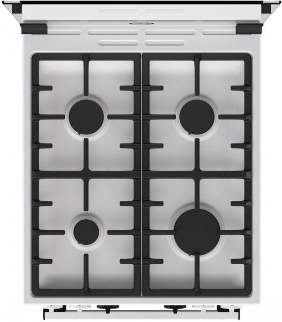 Плита Gorenje KS5350WF/комбі/програматор/ 50х60 /духовка-70 л/гриль/ функц. пара/електророзжиг/газ.контр./чавунні.реш/біла