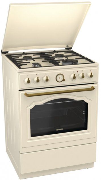 Плита Gorenje KS6250CLI/комбі/60х60/електрон.таймер з диспл./дух-71л/ електророзпал/гриль/слонової кістки