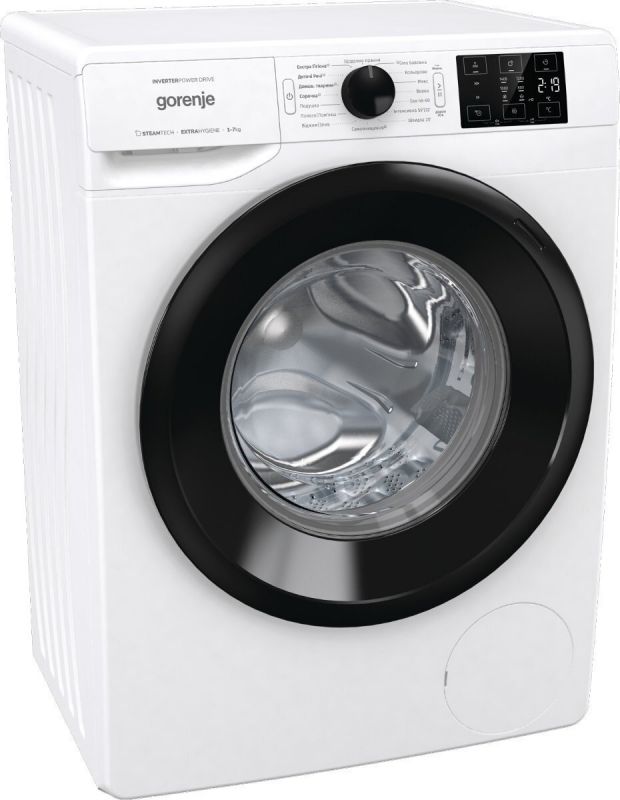 Пральна машина з фронт. загр. Gorenje WNEI74SBS, інверторна, 7кг, 1400, A+++, Пара, глибина 46.5см, Дисплей, Білий