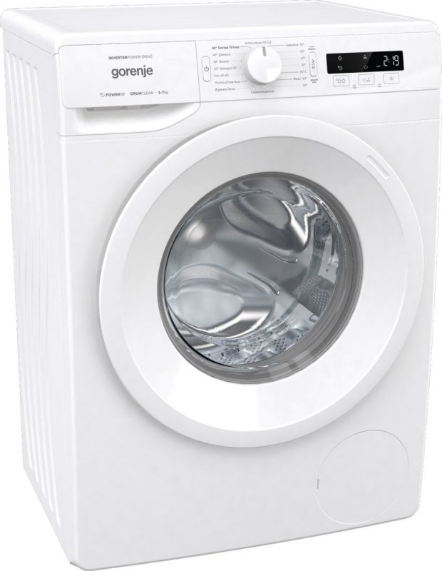 Пральна машина з фронт. завантаженням Gorenje WNPI72SB, інверторна, 7кг, 1200, A+++, глибина 46.5см, Дисплей, Білий