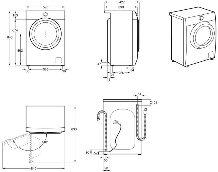 Пральна машина з фронт. завант. Electrolux EW6S426WU, 6кг, 1200, A+++, глибина 41см, Дисплей, Білий