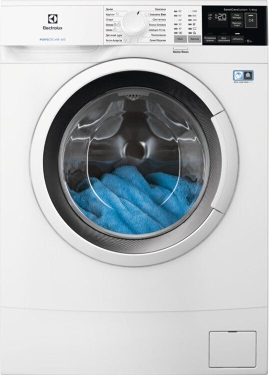 Пральна машина з фронт. завант. Electrolux EW6S426WU, 6кг, 1200, A+++, глибина 41см, Дисплей, Білий