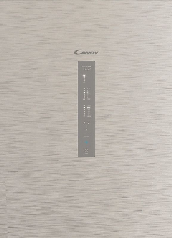 Холодильник з нижн. мороз. камерою CANDY CCE7T618EXU, 185х66х60см, 2 дв., Х- 222л, М- 119л, A++, NF, Нерж