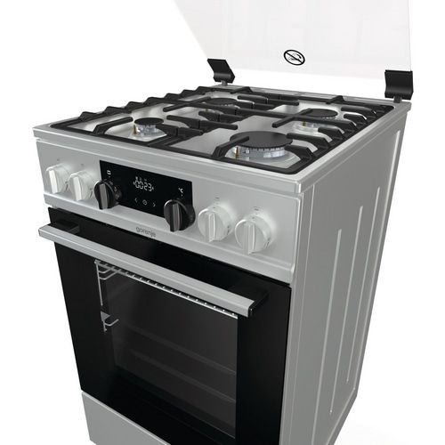 Плита Gorenje MEKS514X/комбінов/ електр.программатор/ 50х60/ газ.контр/гриль/електроподж/чугун.реш/нержав.