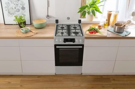 Плита Gorenje MEKS514X/комбінов/ електр.программатор/ 50х60/ газ.контр/гриль/електроподж/чугун.реш/нержав.