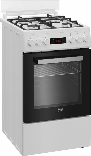 Плита комбінована Beko FSE52332DWDS -50х60 см/чавун/дисплей/60л/білий