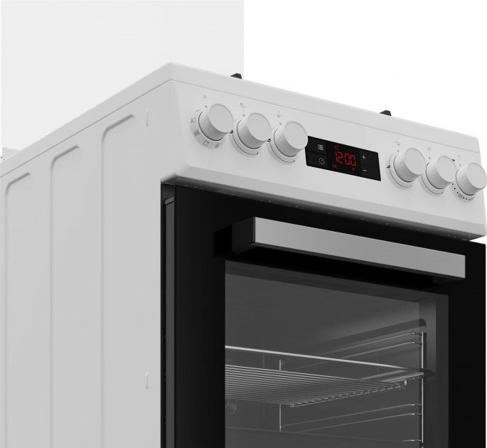 Плита комбінована Beko FSE52332DWDS -50х60 см/чавун/дисплей/60л/білий