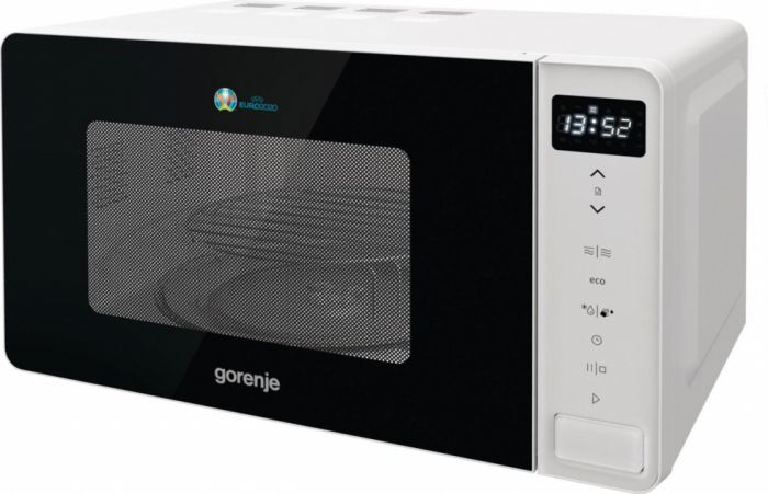 Мікрохвильова пічка Gorenje MO20S4W/ 20 л/800 Вт./сенсорне упр./LED-дисплей/гриль/нержав.сталь