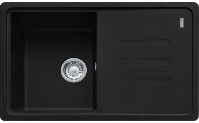 Кухонна мийка Malta BSG 611-78 (500), оборотна, фраграніт, чорний матовий, вентиль 3 1/2"і сифон у комплекті