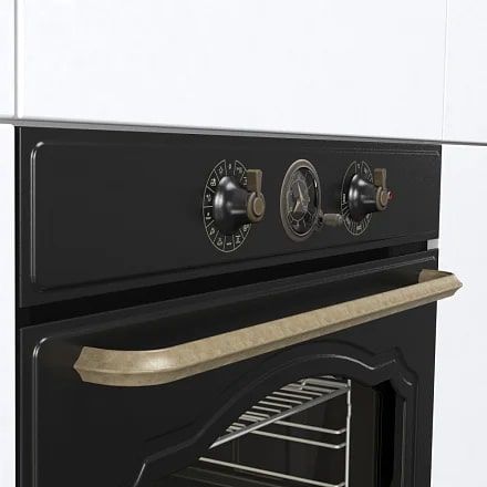 Духовка Gorenje BOS67371CLB/ 77 л/ гриль/ таймер з аналоговим дисплеєм/ швидкий нагрів/приготування на пару/матовий чорний