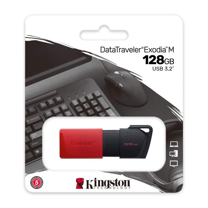 Накопичувач Kingston  128GB USB 3.2 Gen1 DT Exodia Black Red