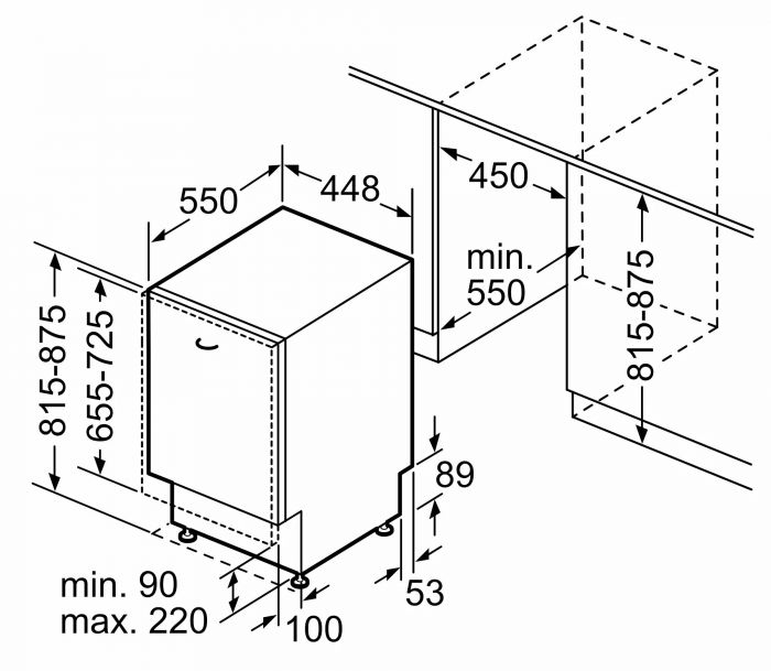 Вбудовувана посуд. машина Bosch SRV2IKX10K - 45 см./9 ком/4 пр/А+