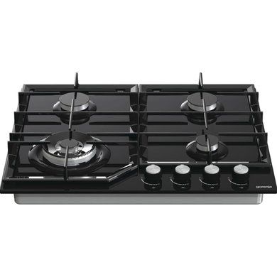 Варильна поверхня Gorenje GTW641KB/газ на склі/розжиг/конф.Wok/газ-контроль/чугуна реш./чорний