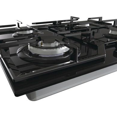 Варильна поверхня Gorenje GTW641KB/газ на склі/розжиг/конф.Wok/газ-контроль/чугуна реш./чорний