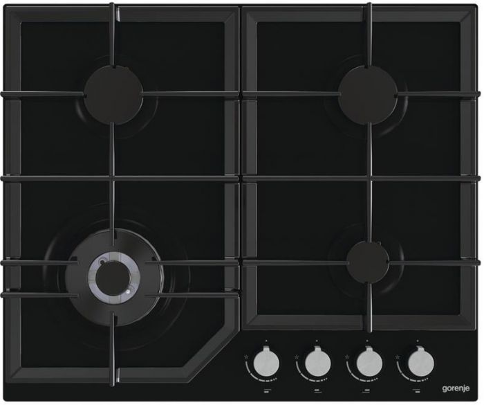 Варильна поверхня Gorenje GTW641KB/газ на склі/розжиг/конф.Wok/газ-контроль/чугуна реш./чорний