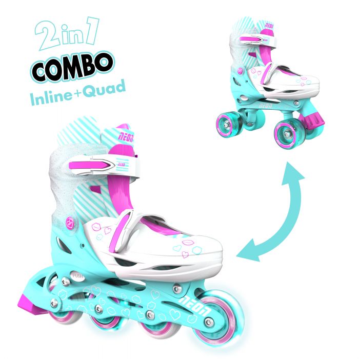 Ролики Neon COMBO SKATES Бірюзовий (Размер 30-33)