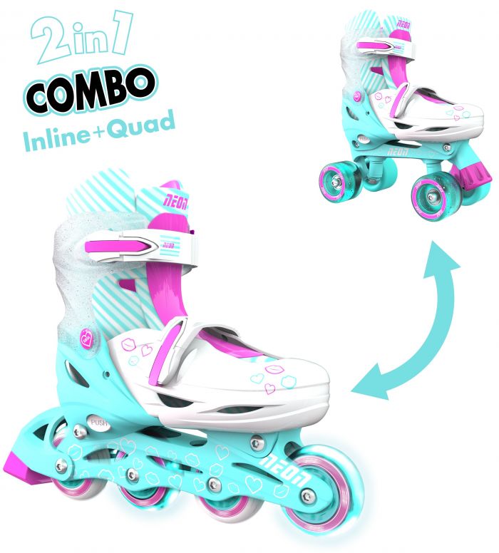 Ролики Neon COMBO SKATES Бірюзовий (Размер 30-33)