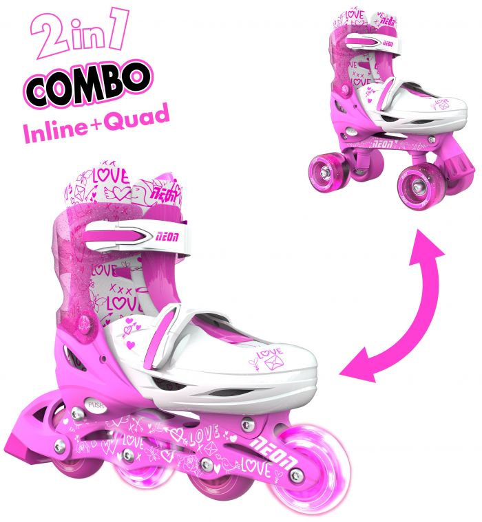 Ролики Neon COMBO SKATES Рожевий (Розмір 34-38)