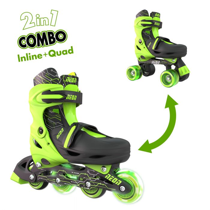 Ролики Neon COMBO SKATES Салатовий (Розмір 30-33)