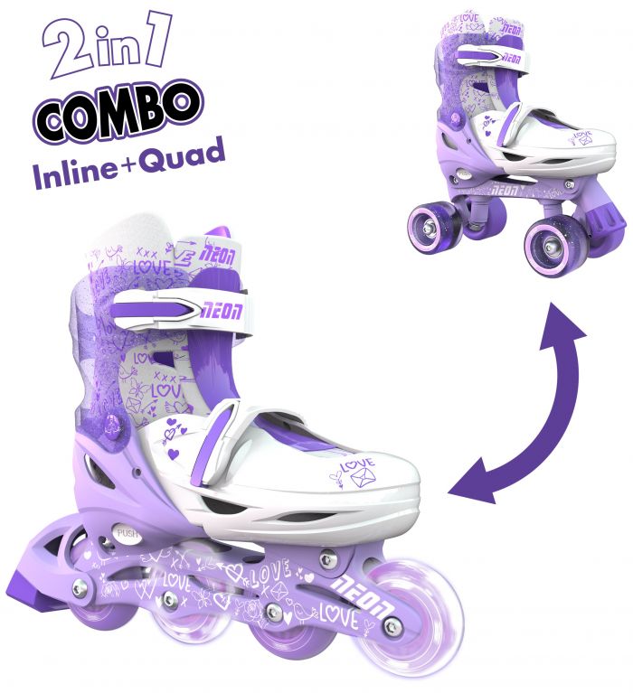 Ролики Neon Combo Skates Фіолетовий (Розмір 30-33)