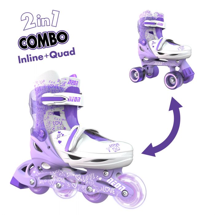 Ролики Neon COMBO SKATES Пурпурний (Розмір 34-38)