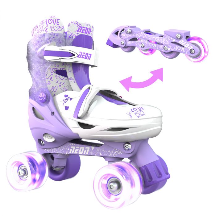 Ролики Neon COMBO SKATES Пурпурний (Розмір 34-38)