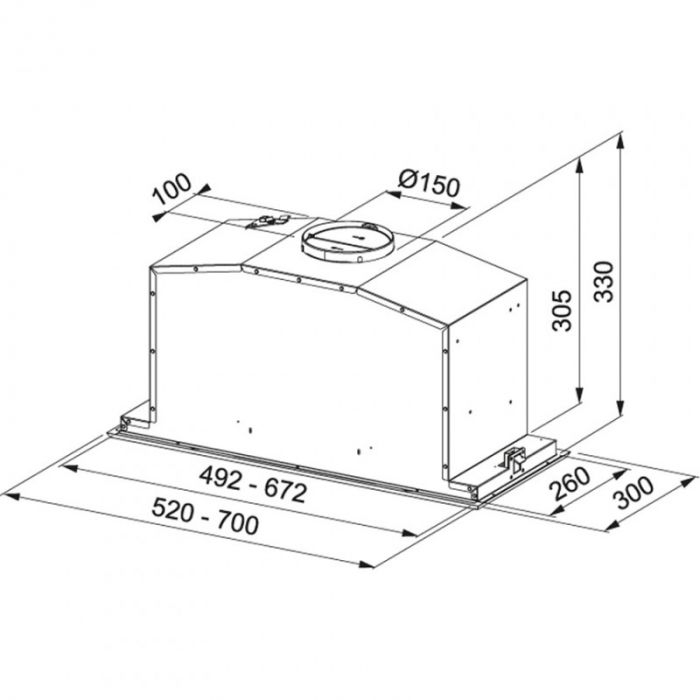 Витяжка вбудована Franke Box Plus FBI 747 XS NP /305.0590.106/70 см/3 швид + 1 інтенсивна/1102 м3.г/нерж.сталь полір