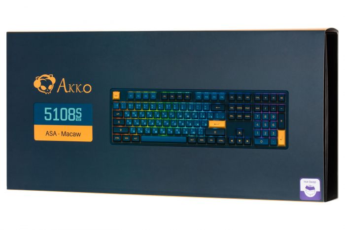 Akko Клавіатура 5108 Macaw Akko CS Lavender Purpl, RU, Black/Blue