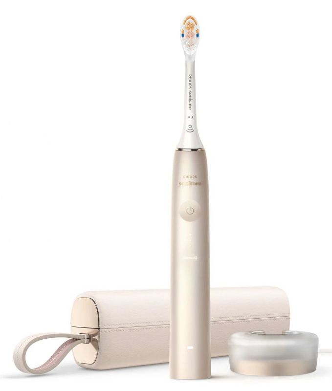 Щітка зубна електр. Philips, Sonicare DiamondClean Prestige 9900, 62т. колив/хв, насадок-1, SenseIQ, зарядний чохол, бежевий